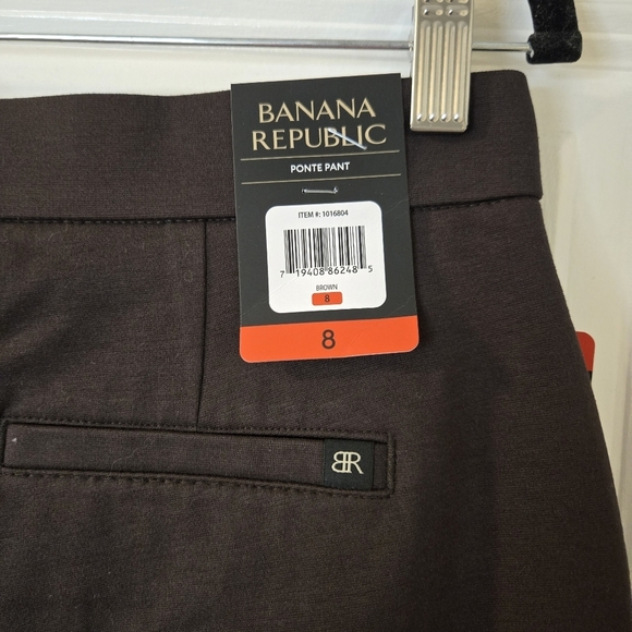 Banana Republic Ponte Pant High Rise Brown Size 8 Stretch Waist - Picture 6 of 16